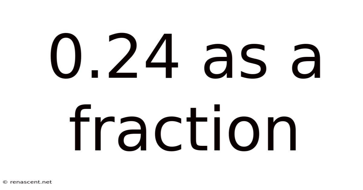 0.24 As A Fraction