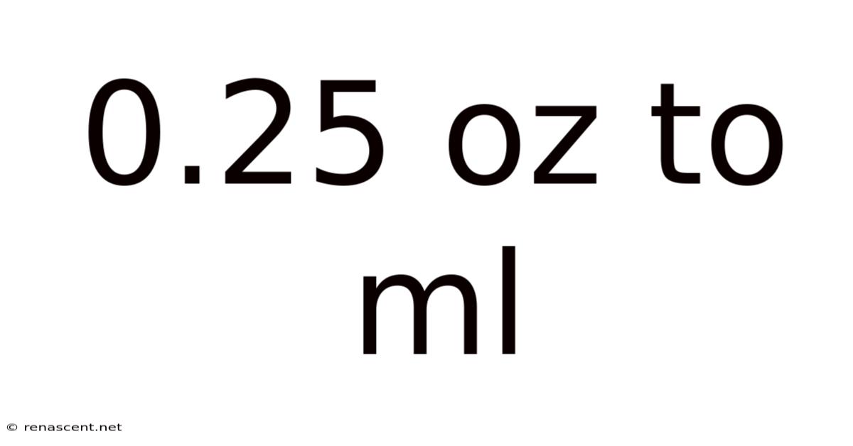 0.25 Oz To Ml