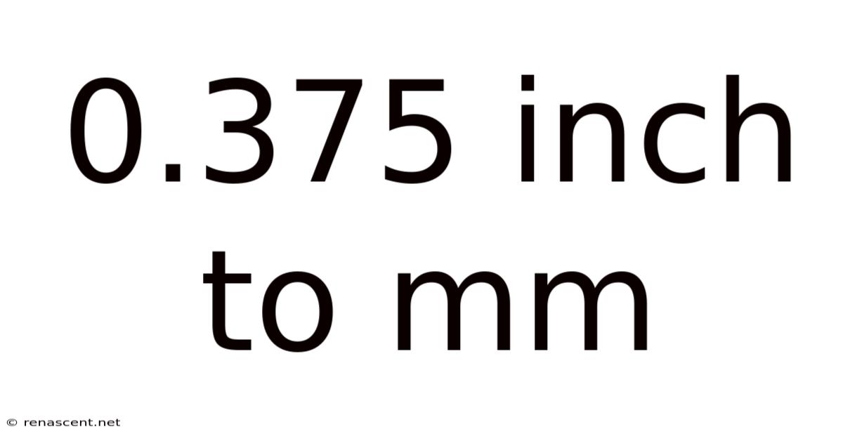 0.375 Inch To Mm