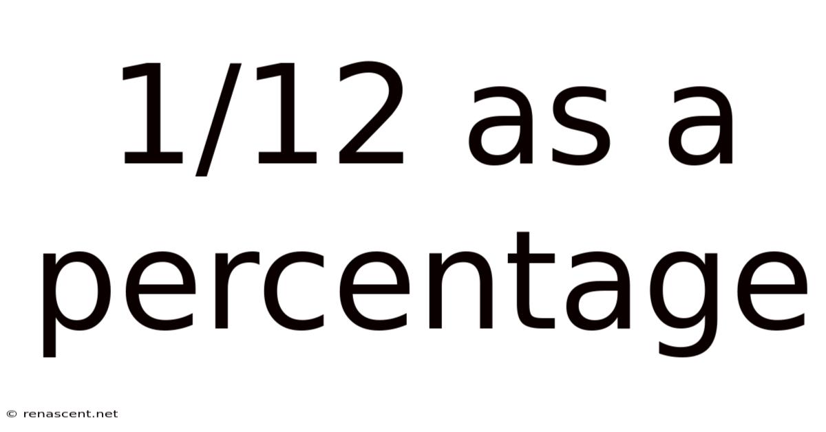 1/12 As A Percentage