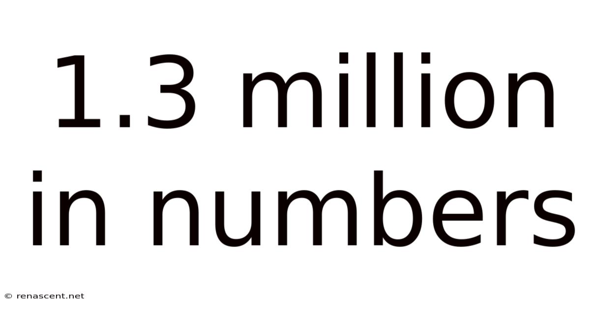 1.3 Million In Numbers