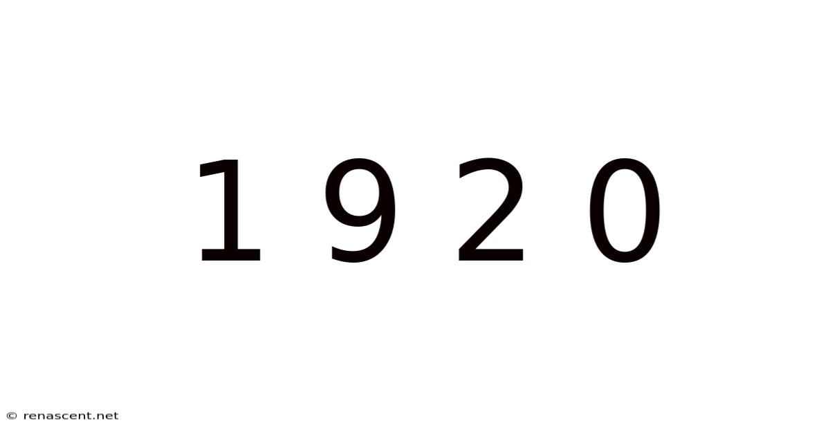 1 9 2 0