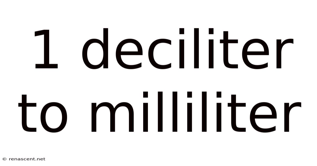 1 Deciliter To Milliliter