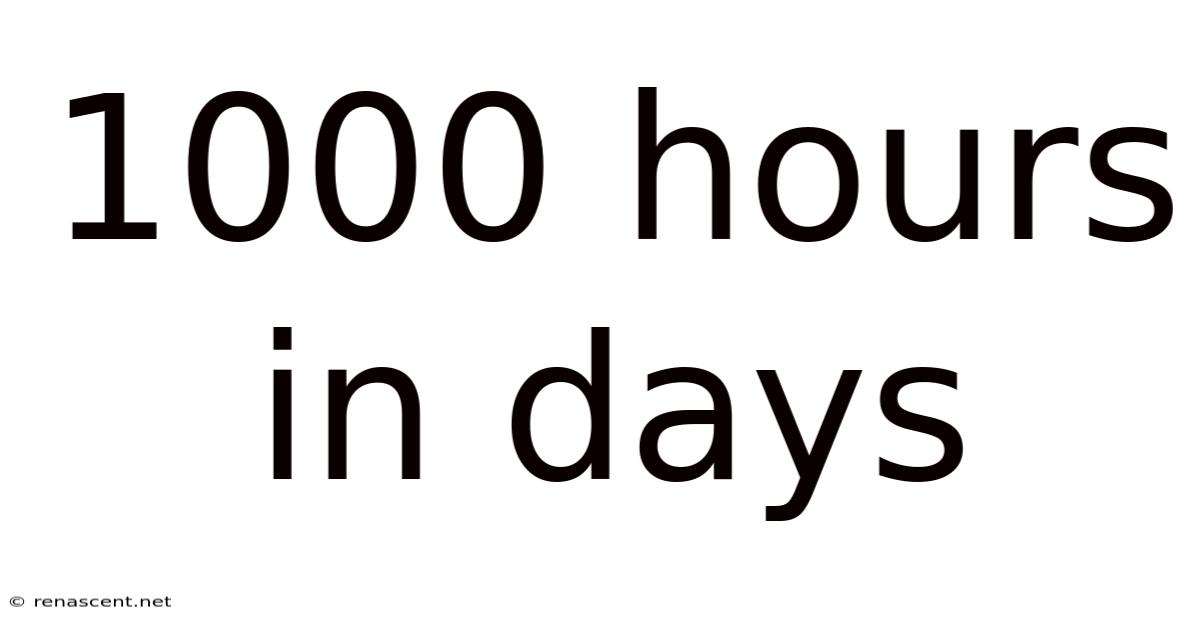 1000 Hours In Days