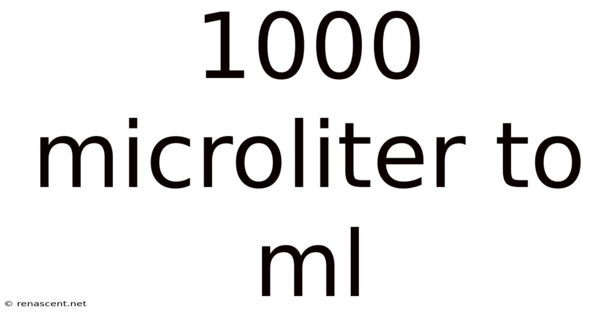 1000 Microliter To Ml