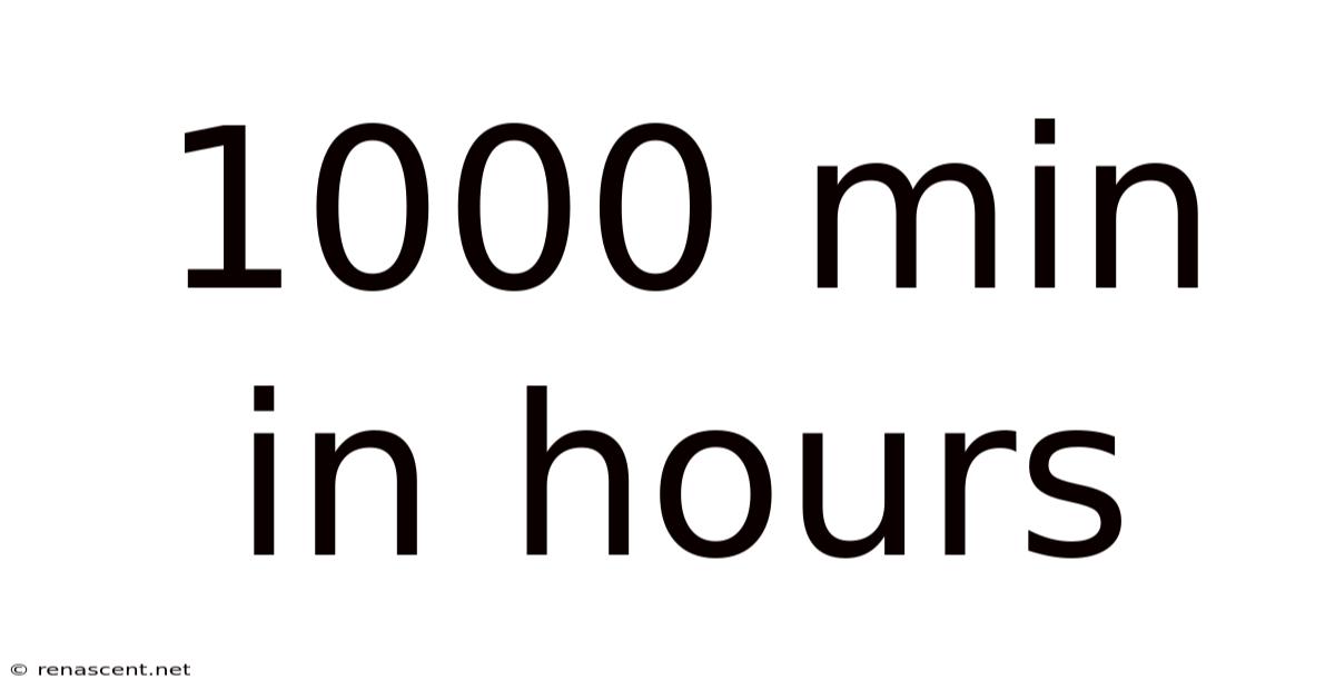 1000 Min In Hours