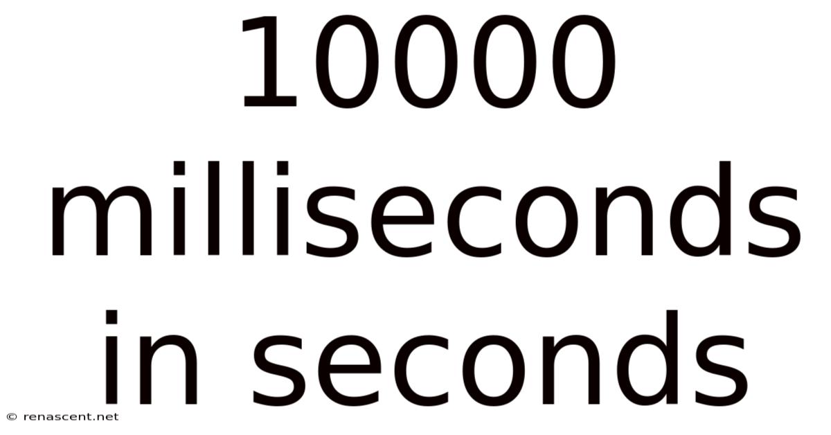 10000 Milliseconds In Seconds