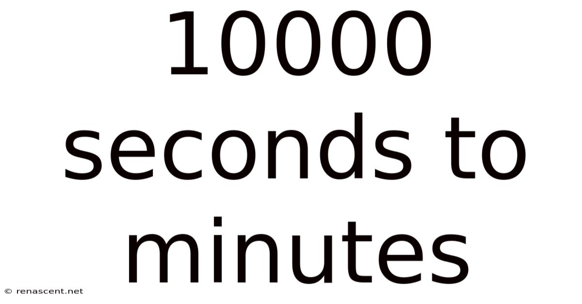 10000 Seconds To Minutes