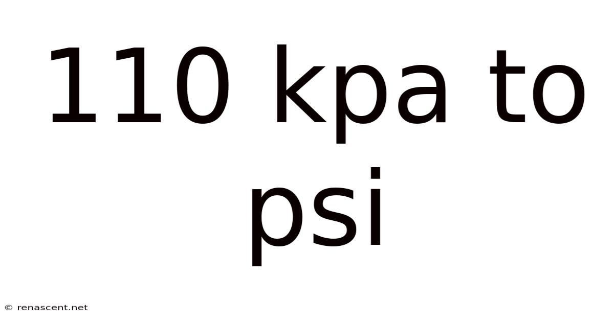 110 Kpa To Psi