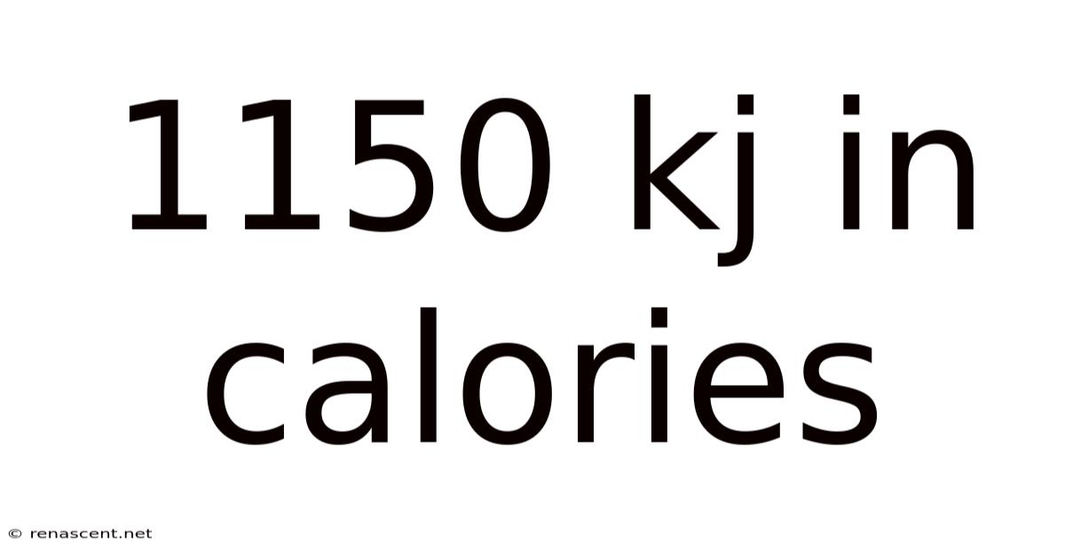 1150 Kj In Calories