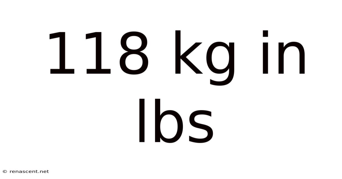 118 Kg In Lbs