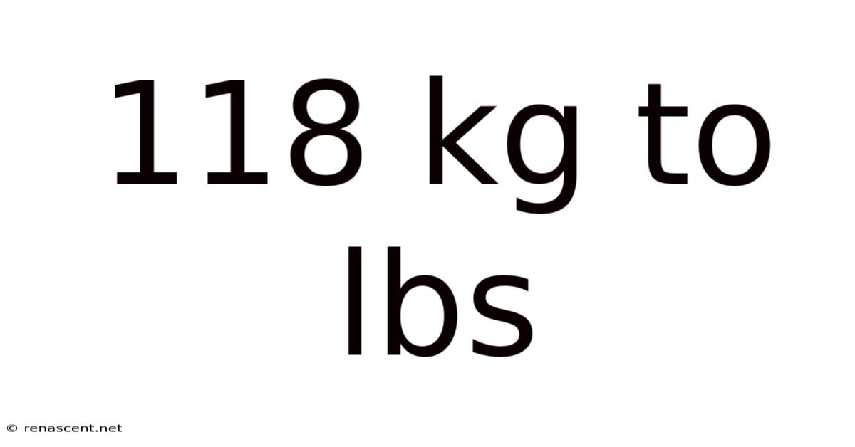 118 Kg To Lbs