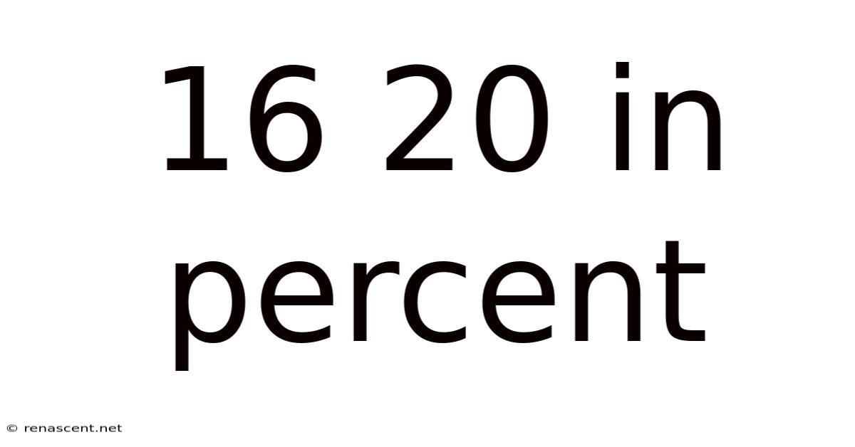 16 20 In Percent