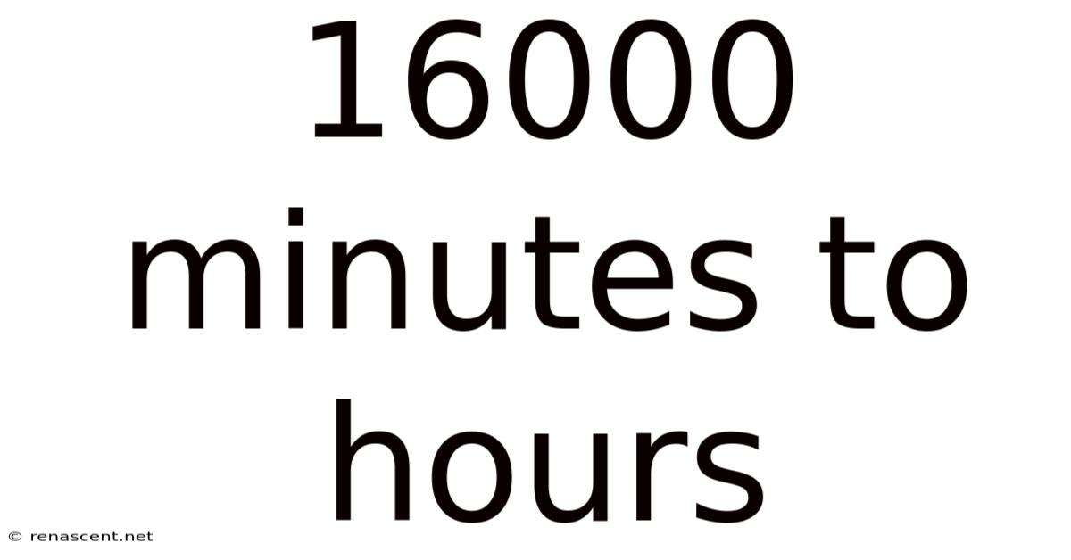 16000 Minutes To Hours