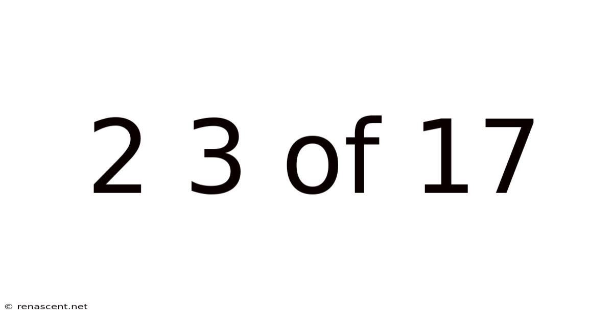 2 3 Of 17