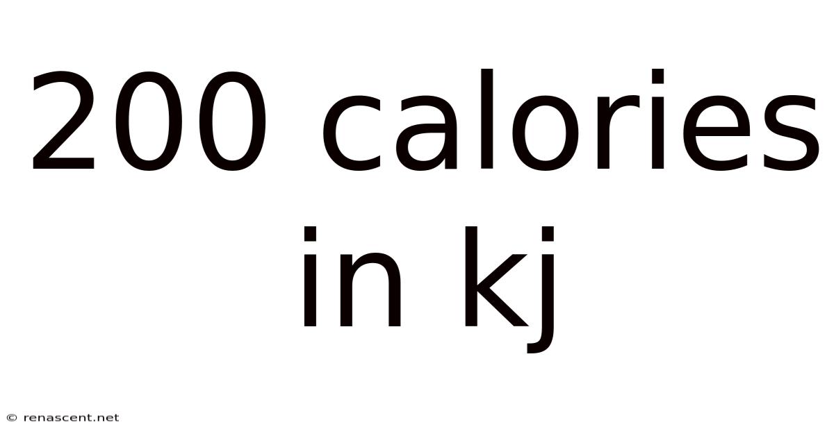 200 Calories In Kj