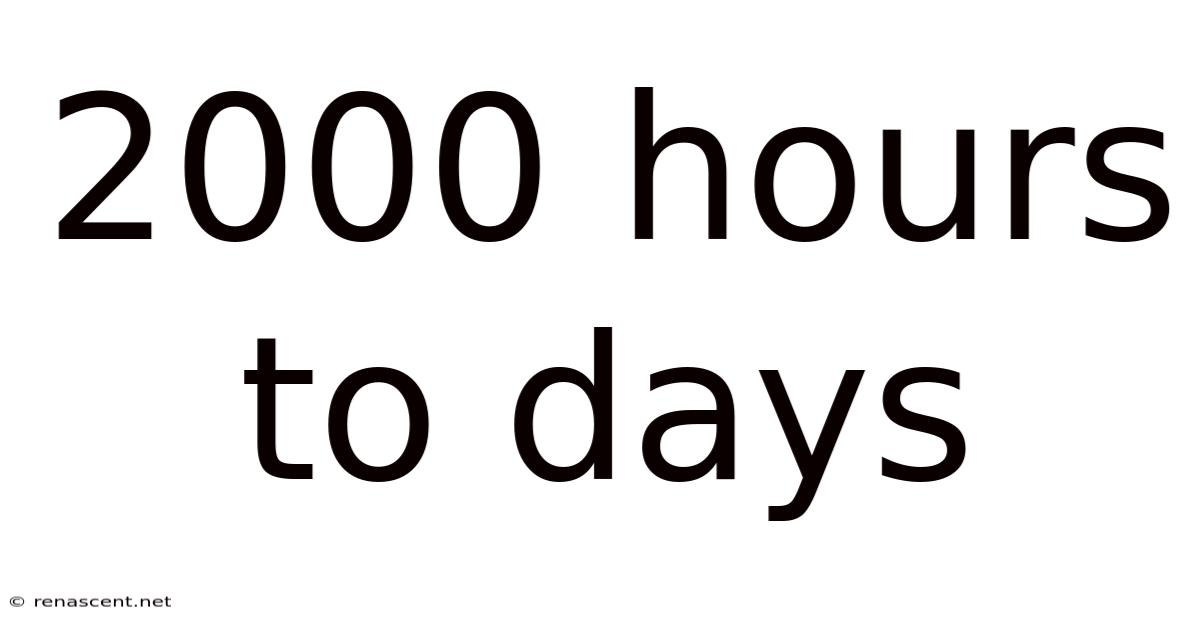 2000 Hours To Days