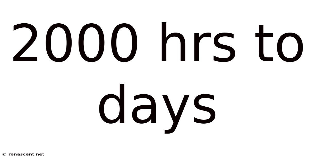 2000 Hrs To Days