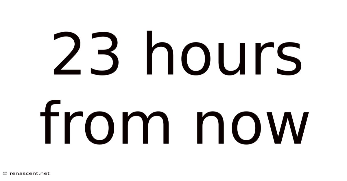 23 Hours From Now