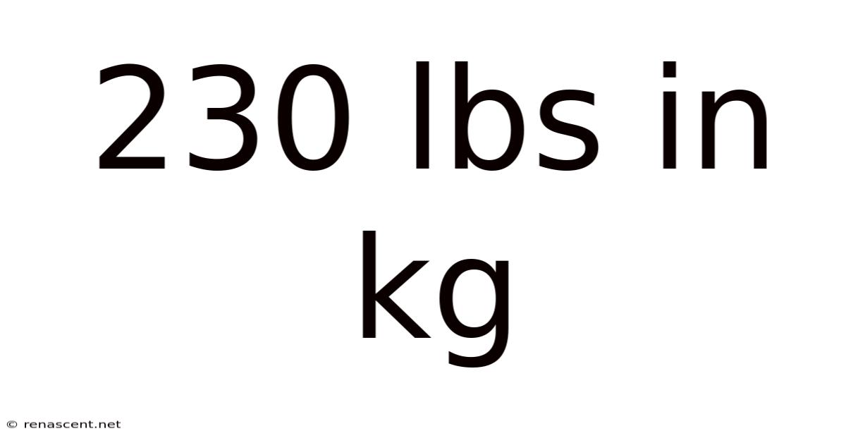 230 Lbs In Kg