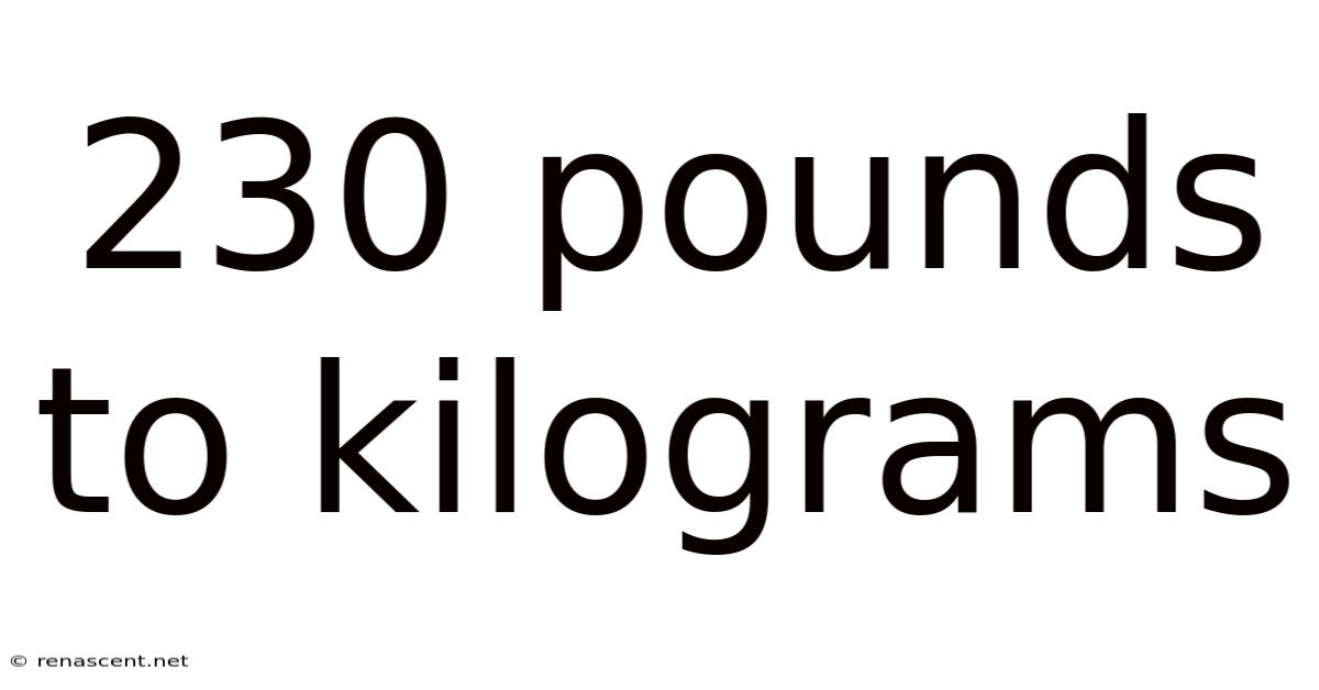 230 Pounds To Kilograms