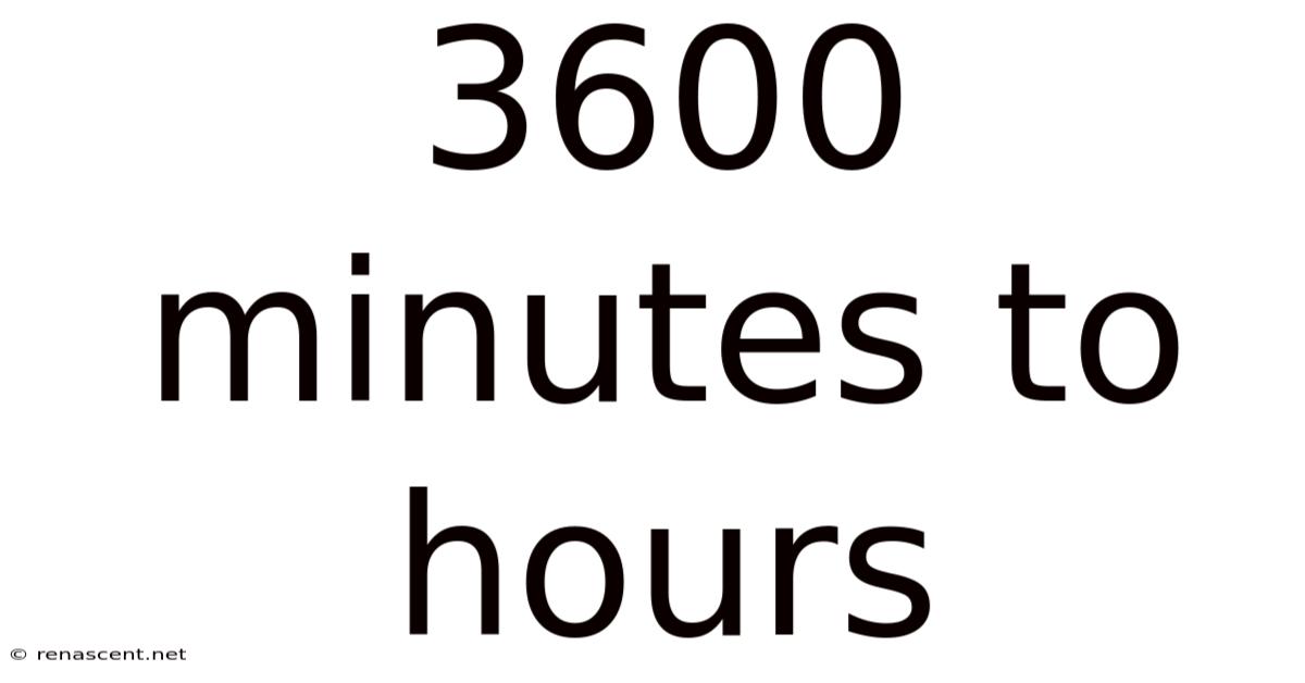 3600 Minutes To Hours