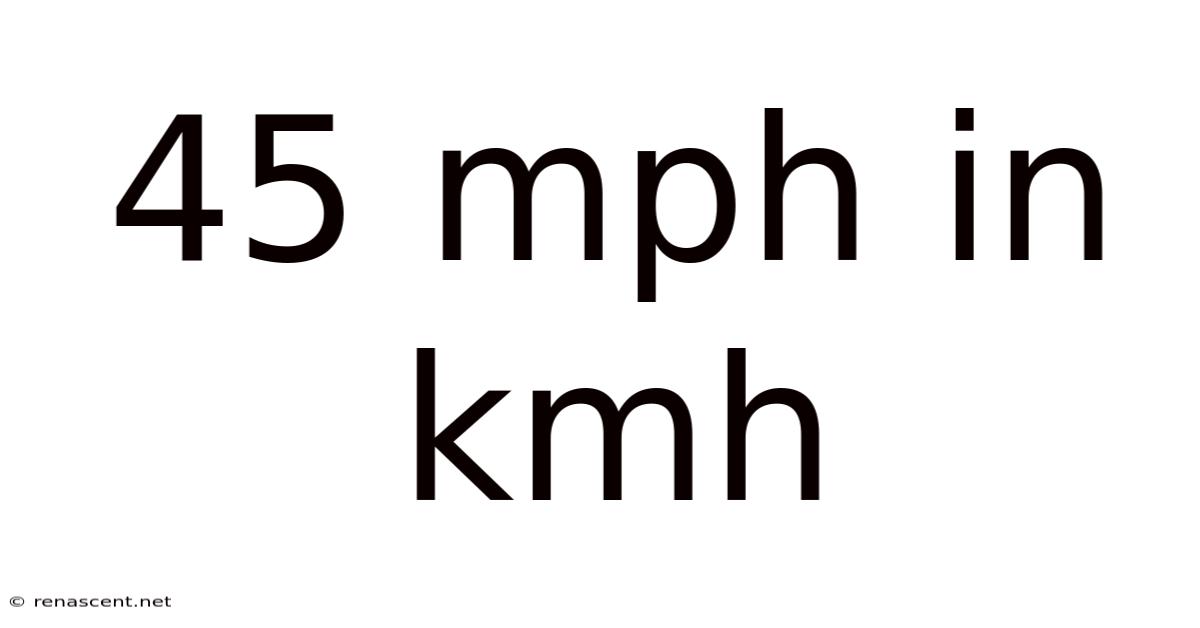 45 Mph In Kmh