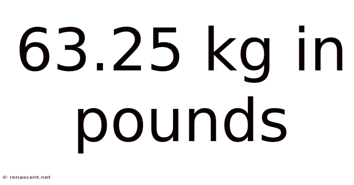 63.25 Kg In Pounds