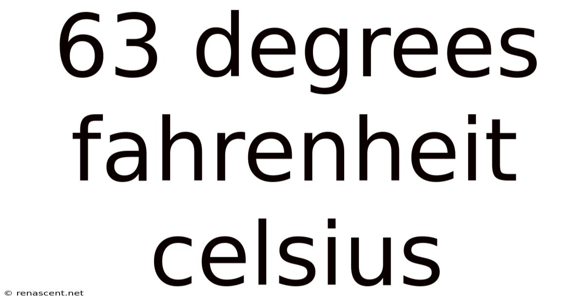 63 Degrees Fahrenheit Celsius