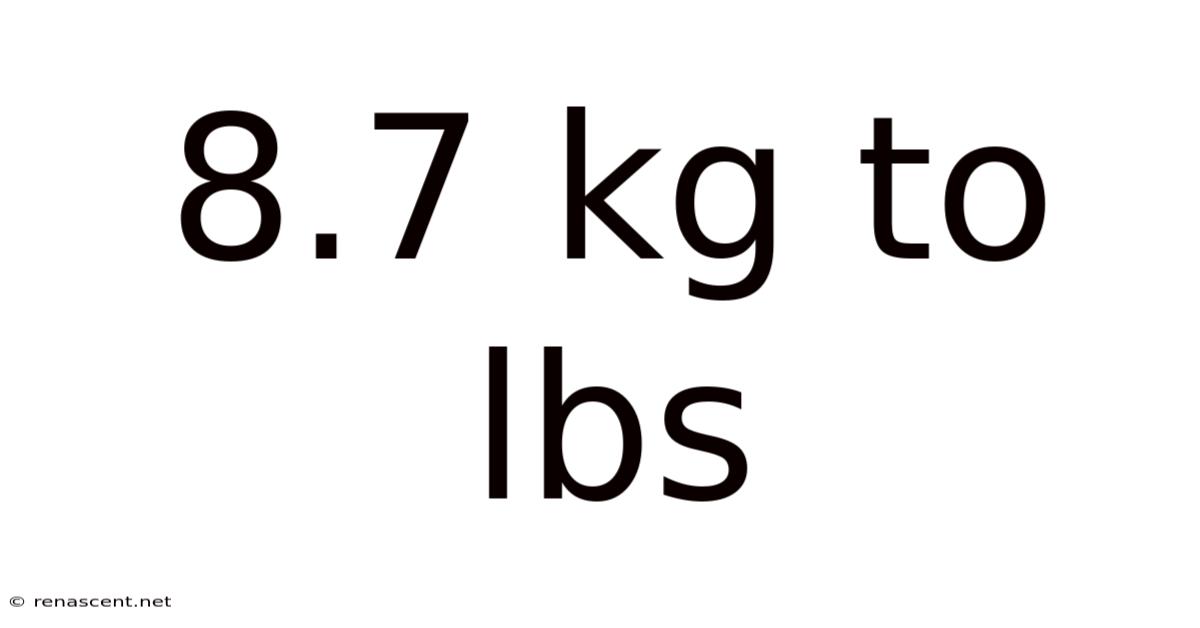 8.7 Kg To Lbs