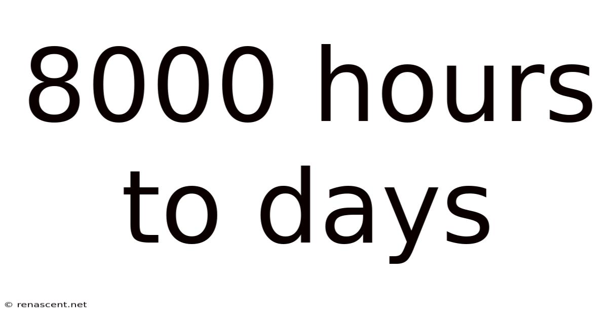 8000 Hours To Days