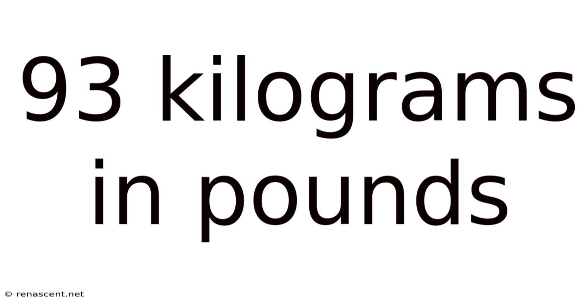 93 Kilograms In Pounds