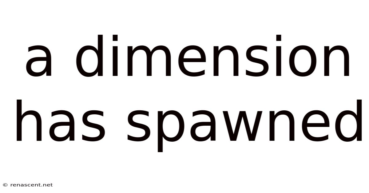 A Dimension Has Spawned