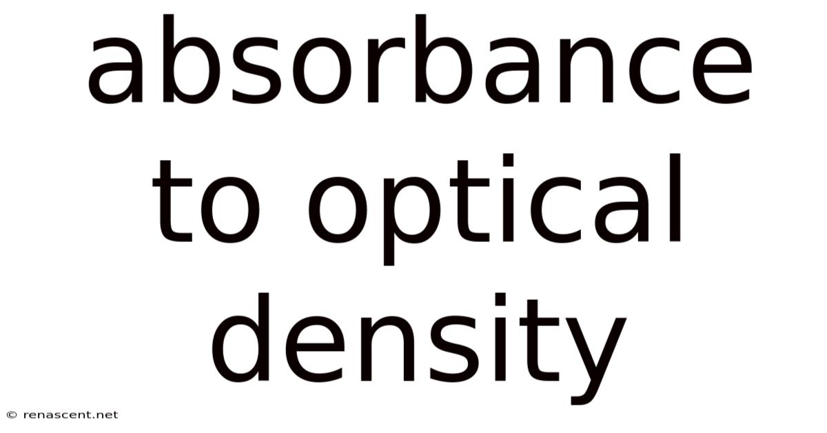 Absorbance To Optical Density