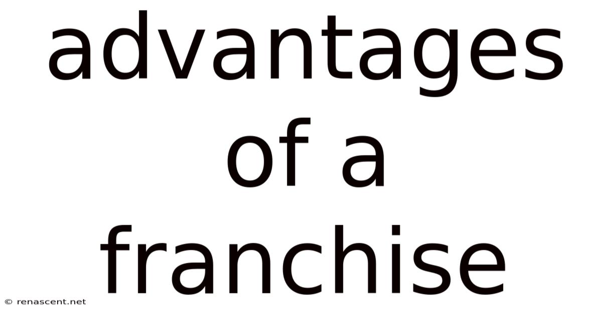 Advantages Of A Franchise