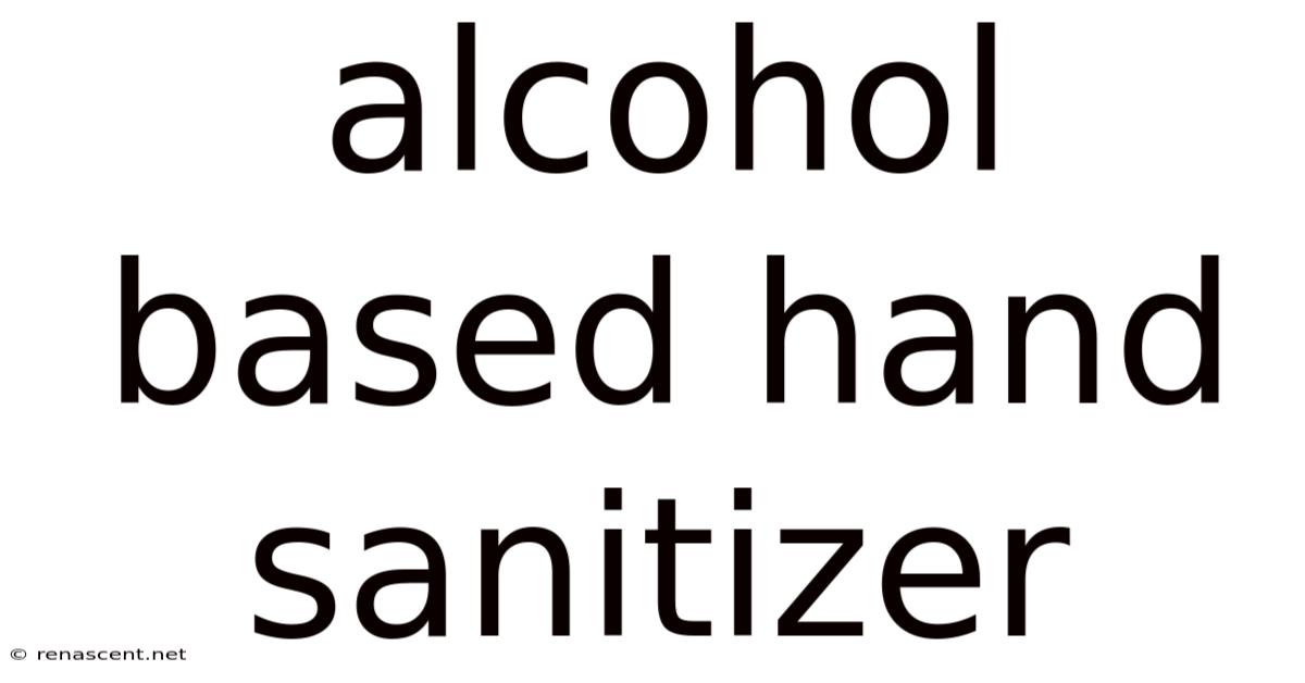 Alcohol Based Hand Sanitizer