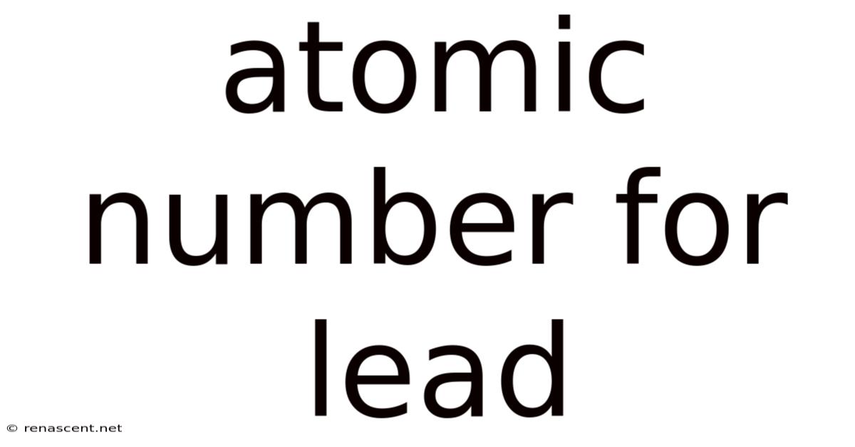 Atomic Number For Lead