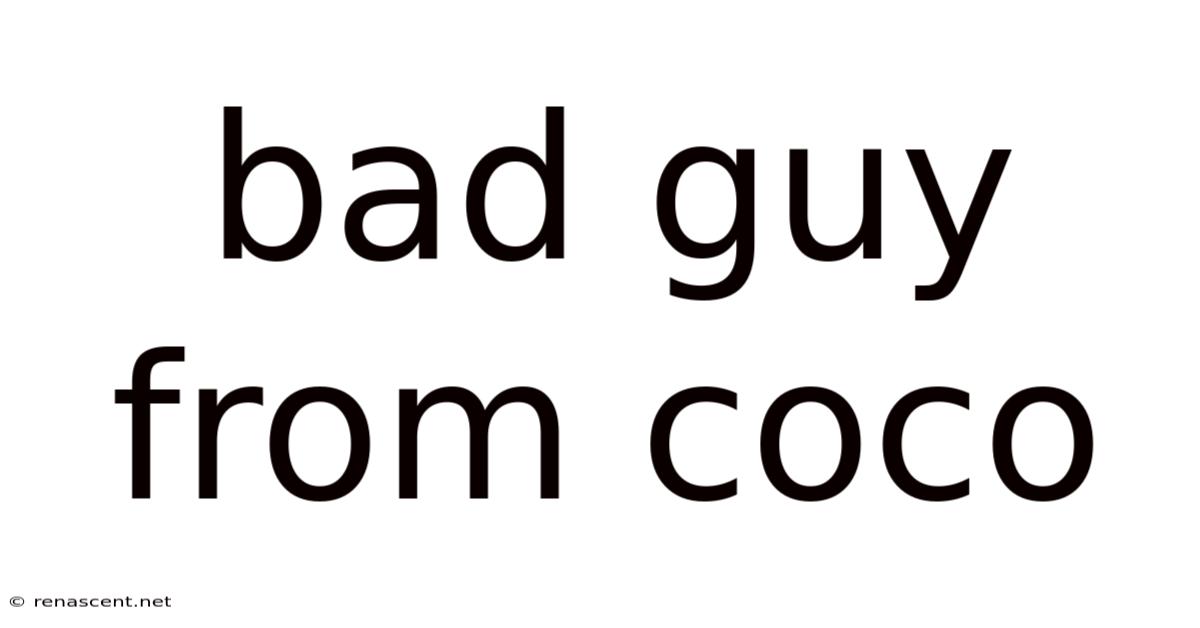 Bad Guy From Coco