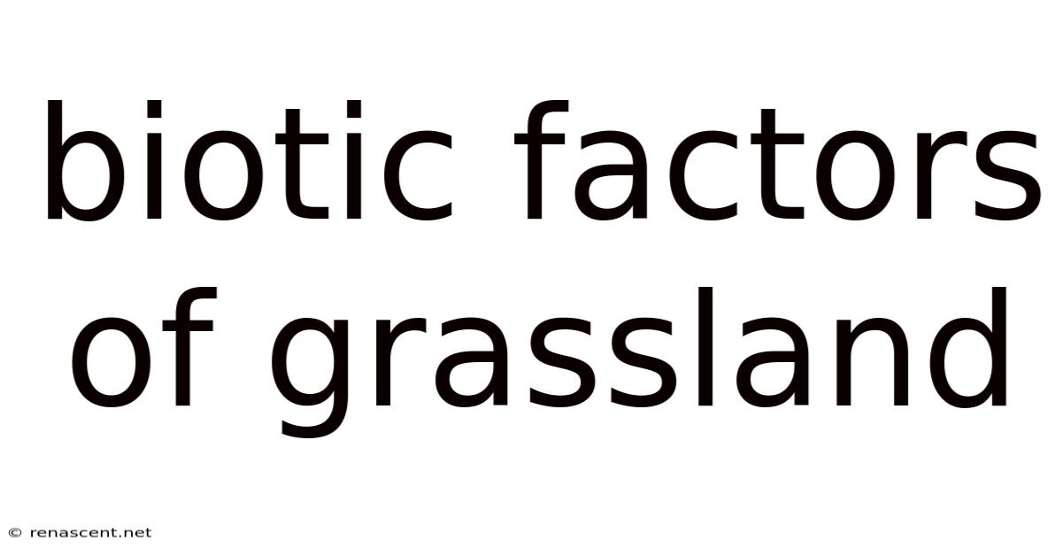 Biotic Factors Of Grassland
