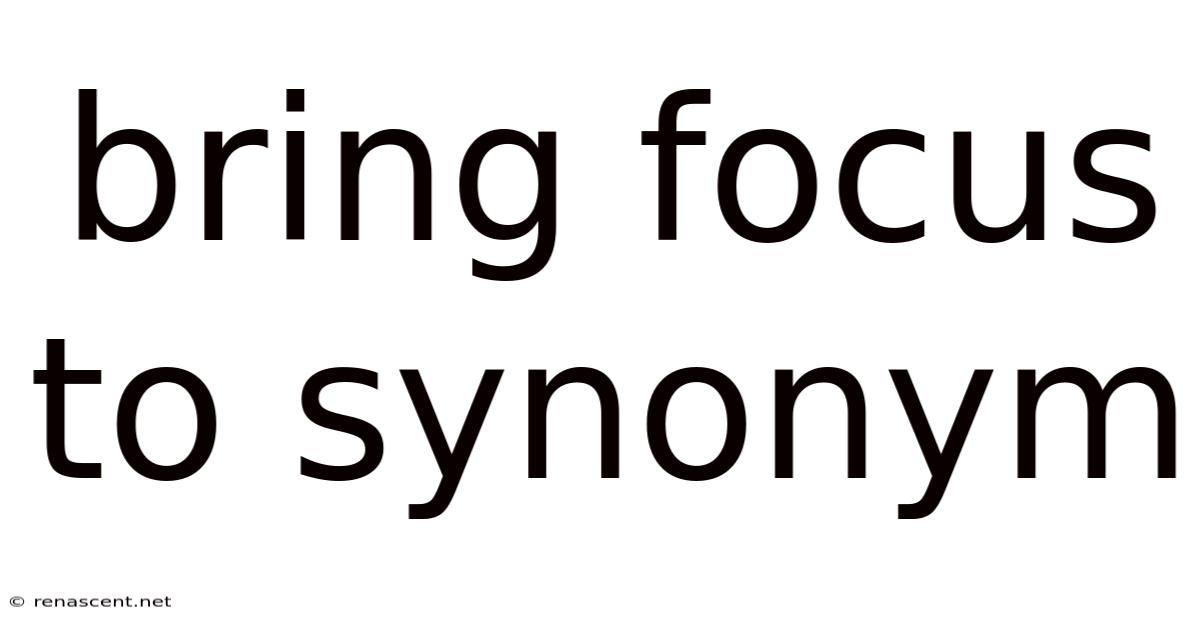 Bring Focus To Synonym