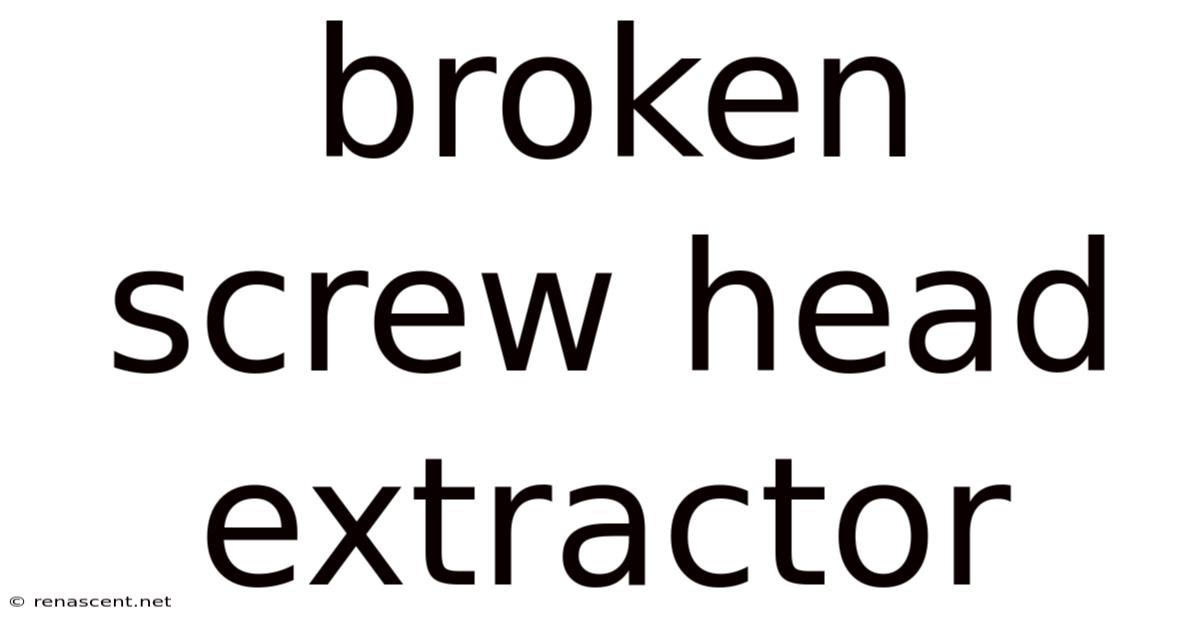 Broken Screw Head Extractor
