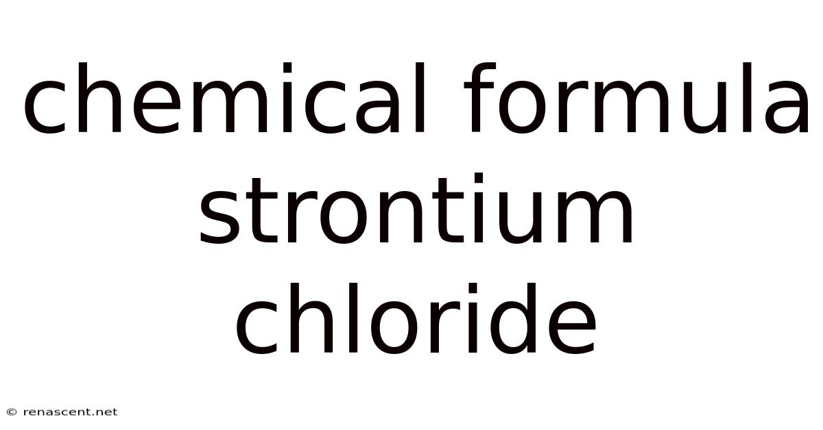 Chemical Formula Strontium Chloride
