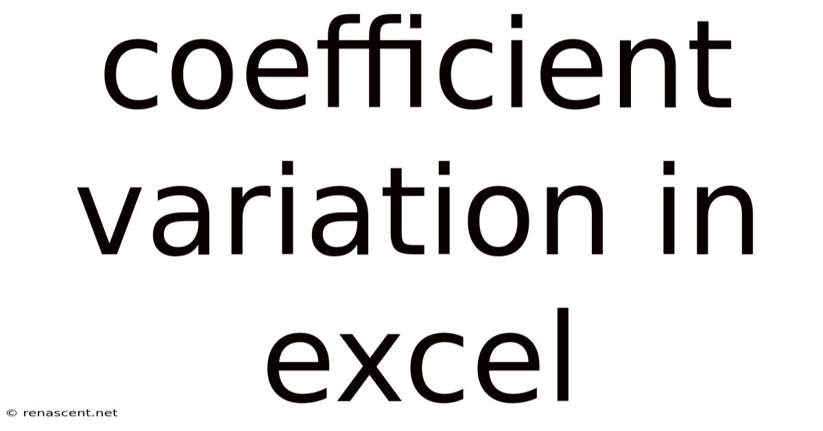 Coefficient Variation In Excel