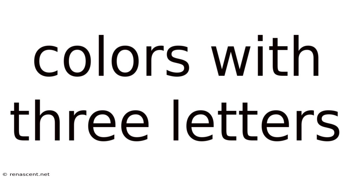 Colors With Three Letters