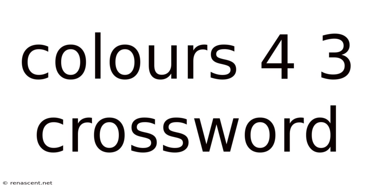 Colours 4 3 Crossword