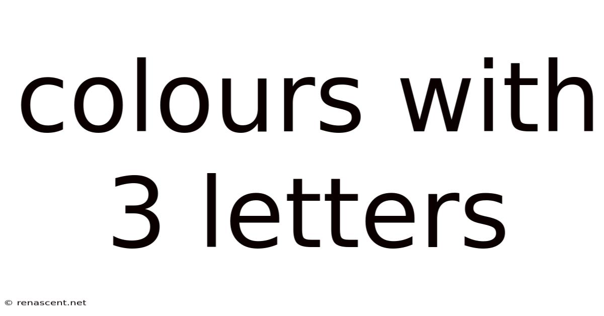 Colours With 3 Letters