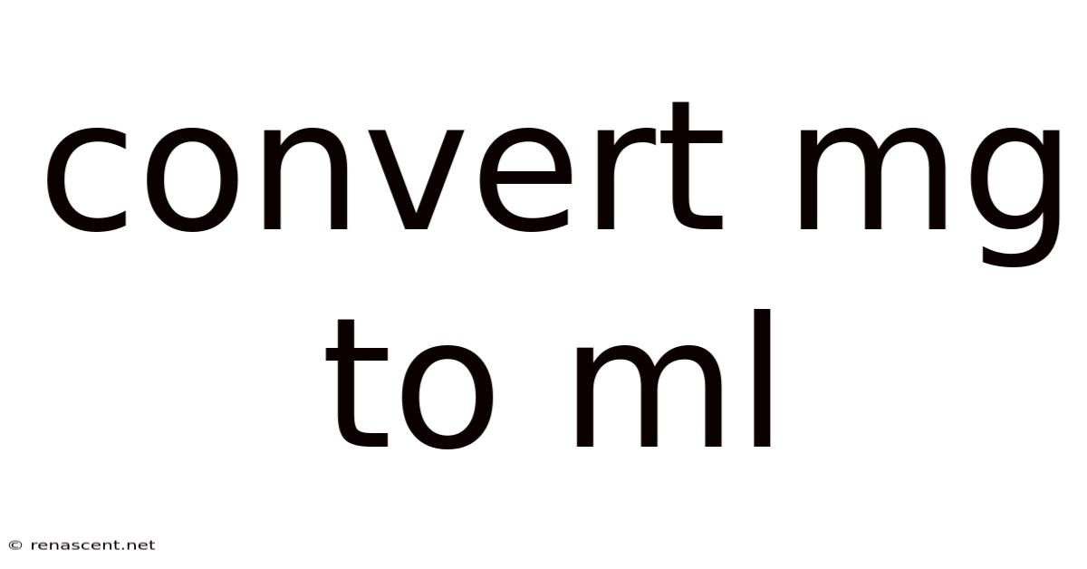 Convert Mg To Ml