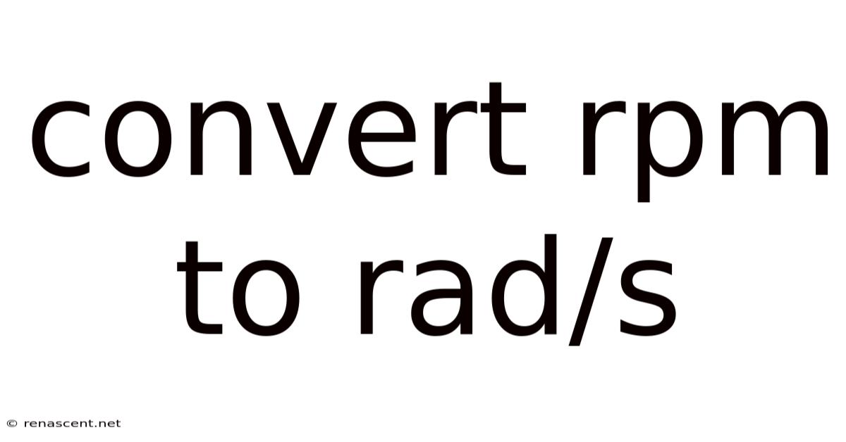 Convert Rpm To Rad/s
