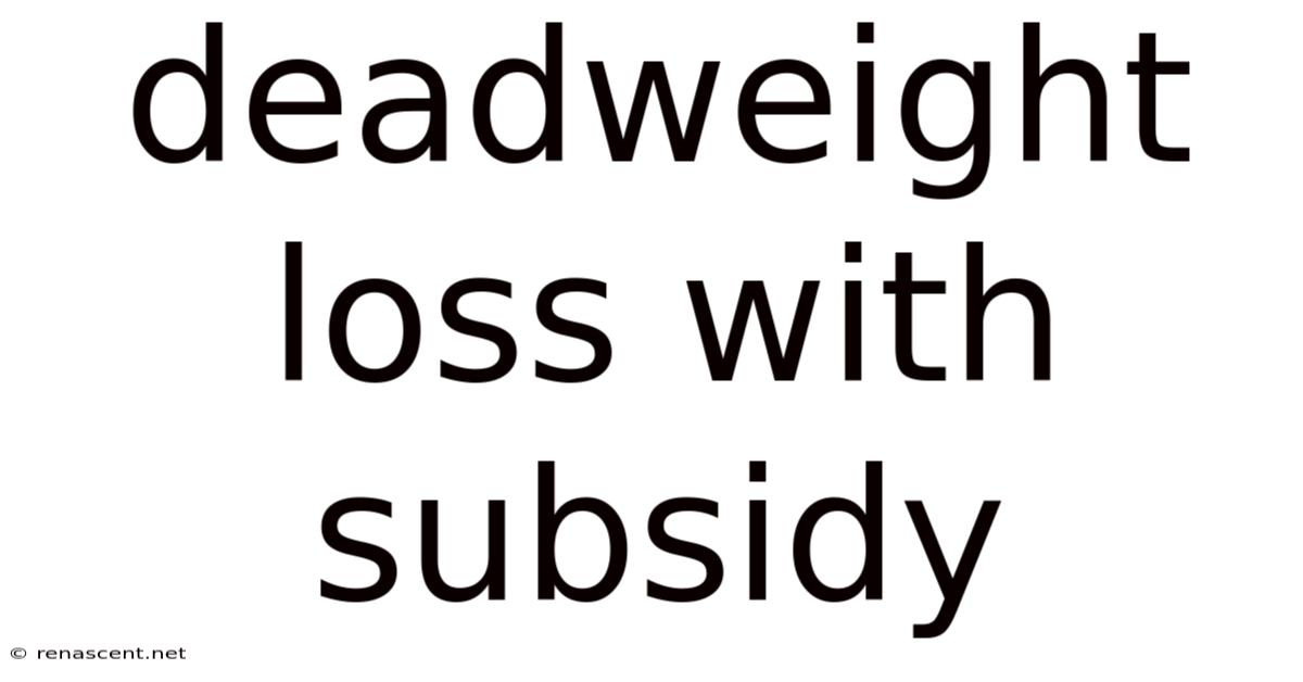 Deadweight Loss With Subsidy