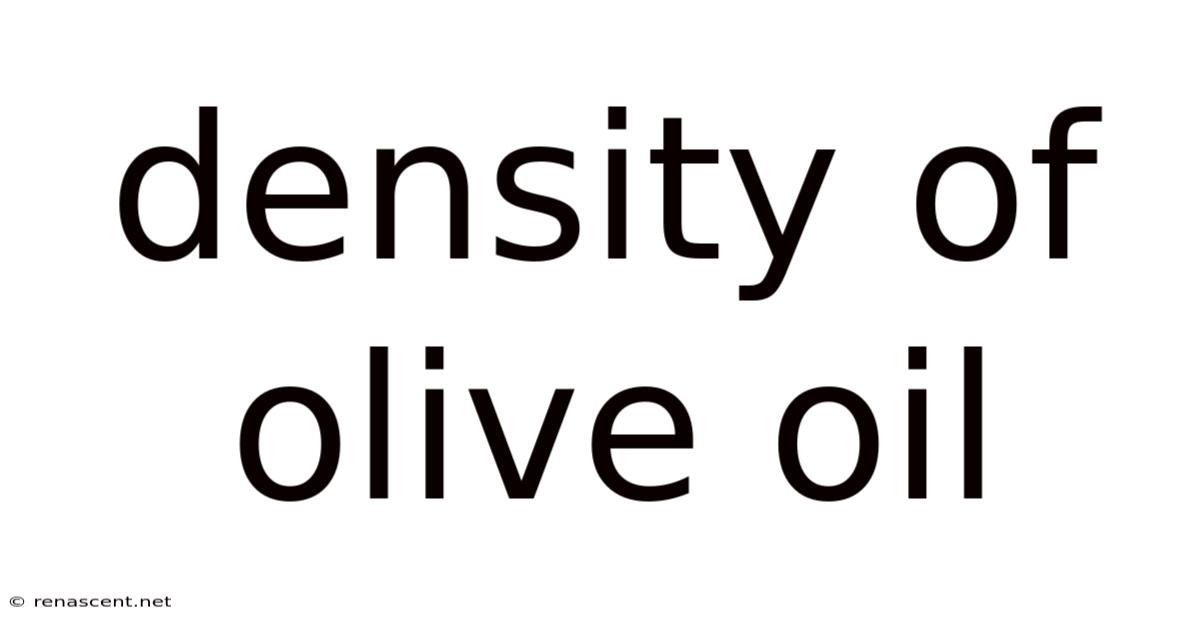 Density Of Olive Oil